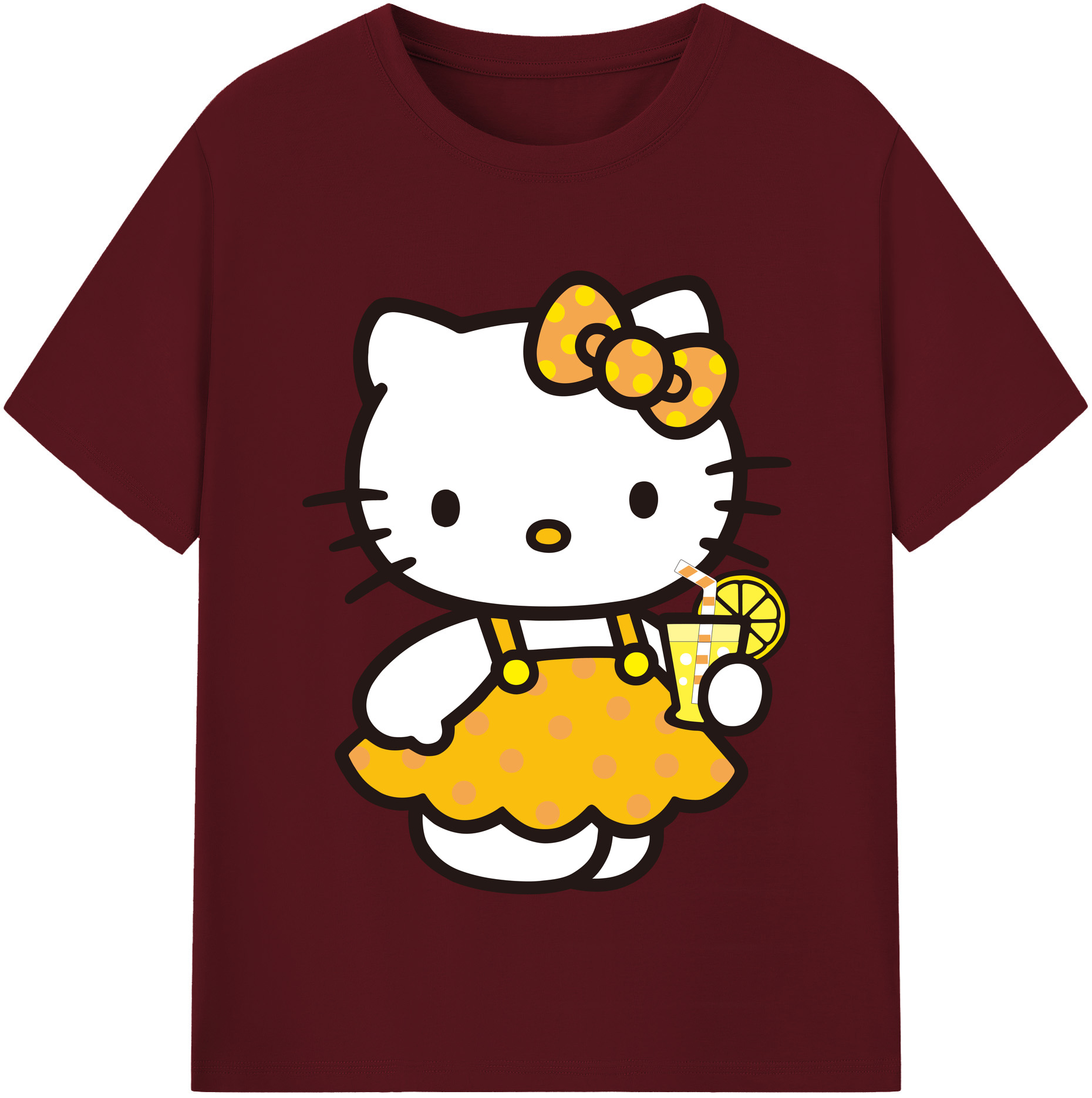 （画像用） Hello Kitty ハローキティ 綿100％半袖Tシャツ（フロントプリント）